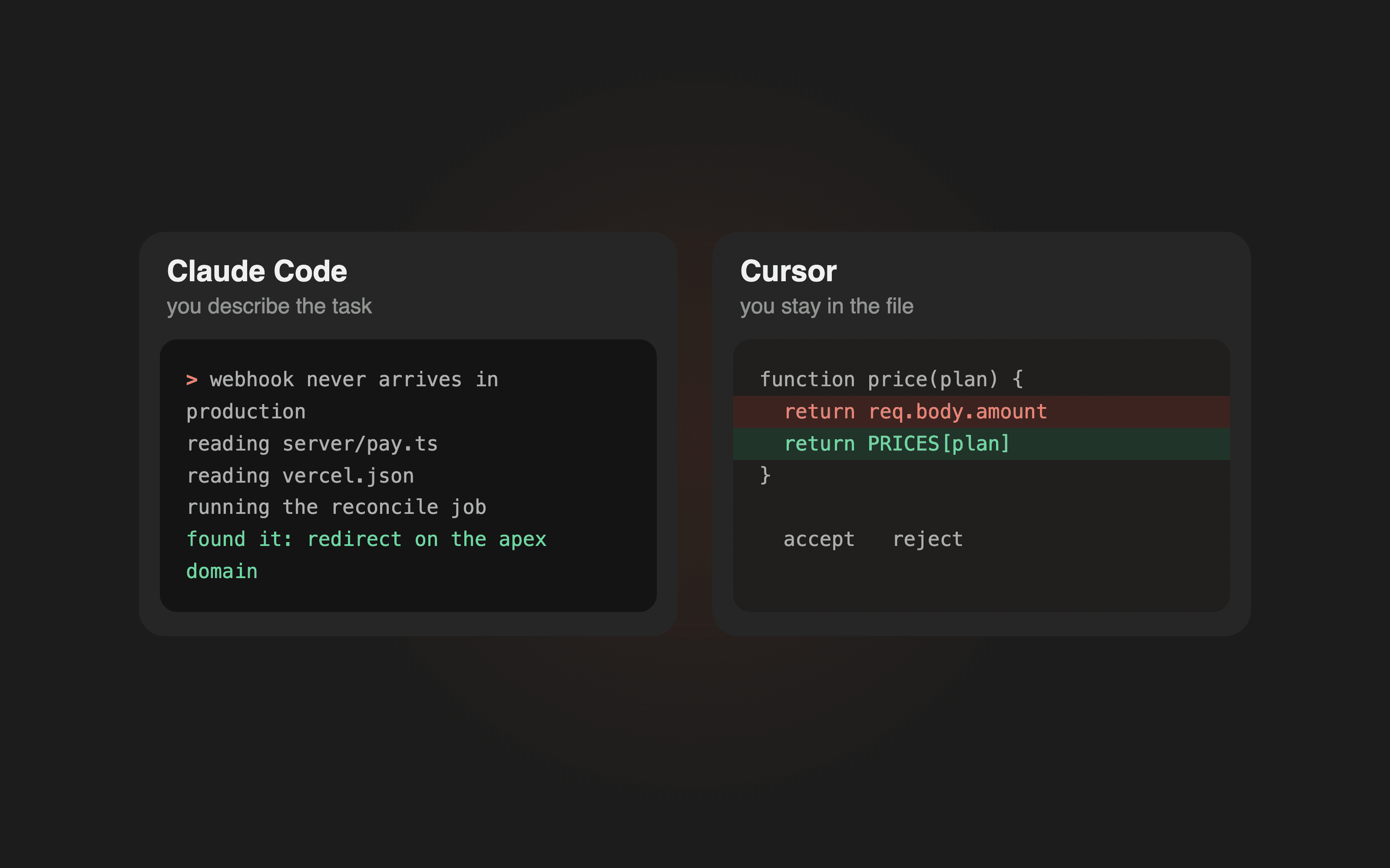 A terminal and an editor side by side